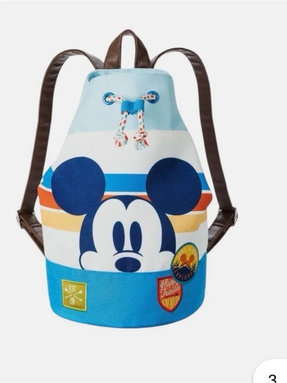 Mickey Mouse Blue Kids Drawstring Backpack